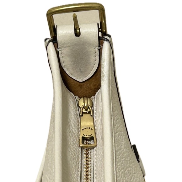 COACH 1941 Emery Varsity Stripe Glovetanned Pebble Leather Crossbody in Chalk - Picture 9 of 13